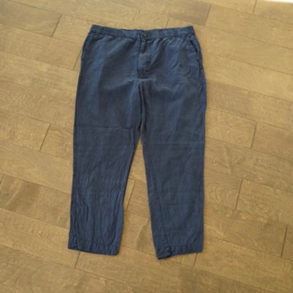 Alex Mill Straight Leg High Rise Pants Blue Mens Size XL